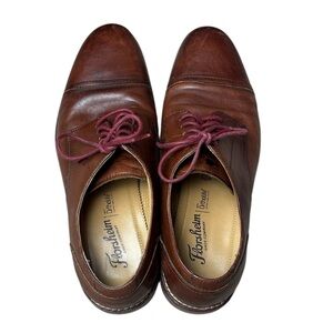Florsheim Men's Rich Brown Leather Oxfords Sz 7.5D Manmade Ortholite Flex Sole